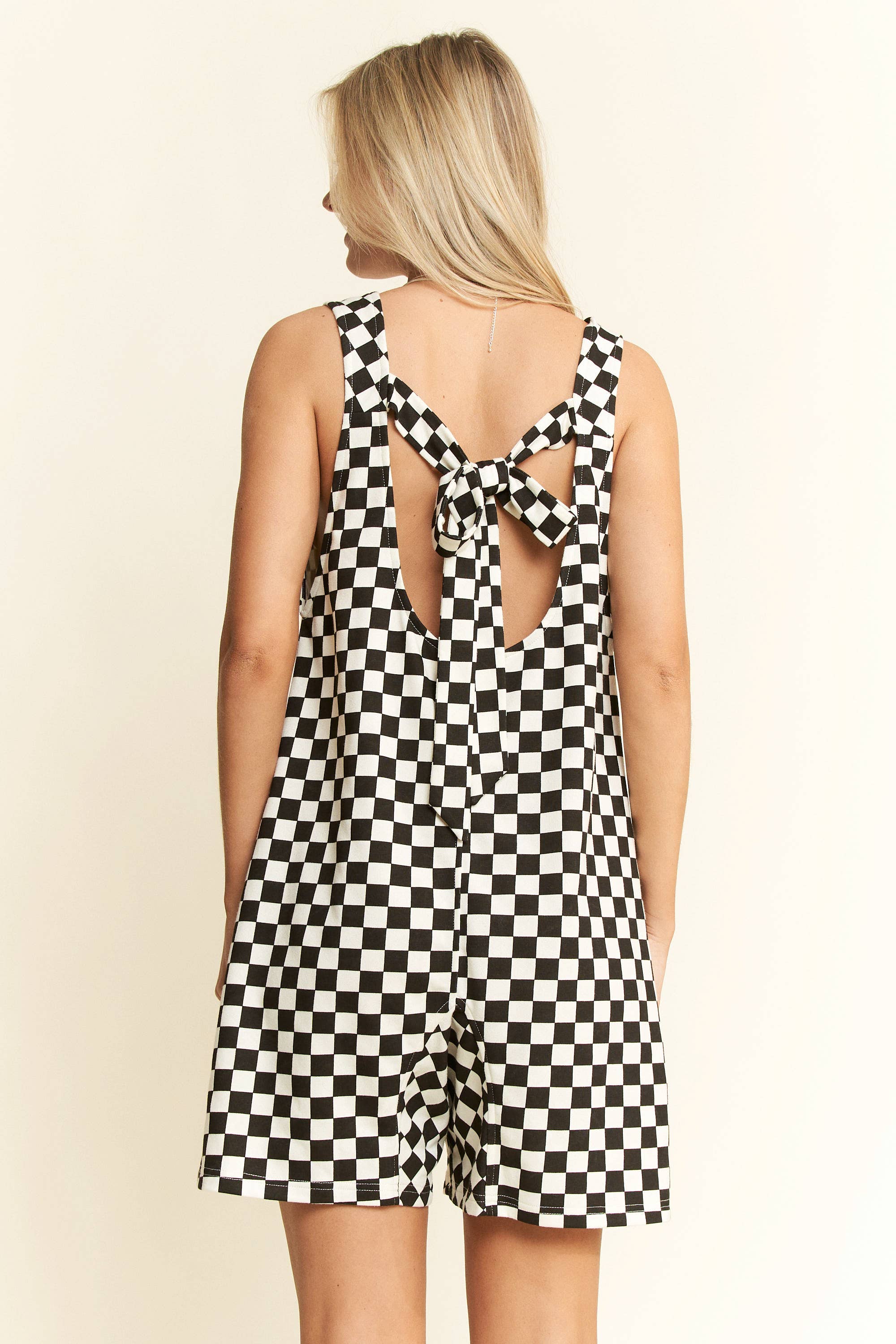 JADE BY JANE - Wholesale Romper - Women's - CHECKERD PRINT SHORTS ROMPER29