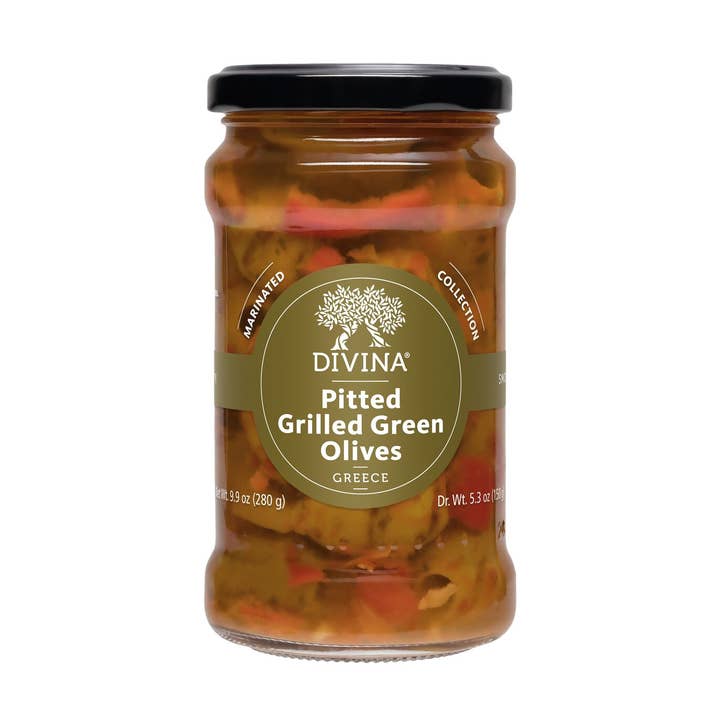 Pitted Grilled Green Olives for wholesale by Divina