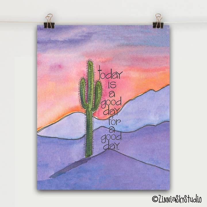 Good Day Mountains Art Print for wholesale by Zinnia Sky Studio LLC