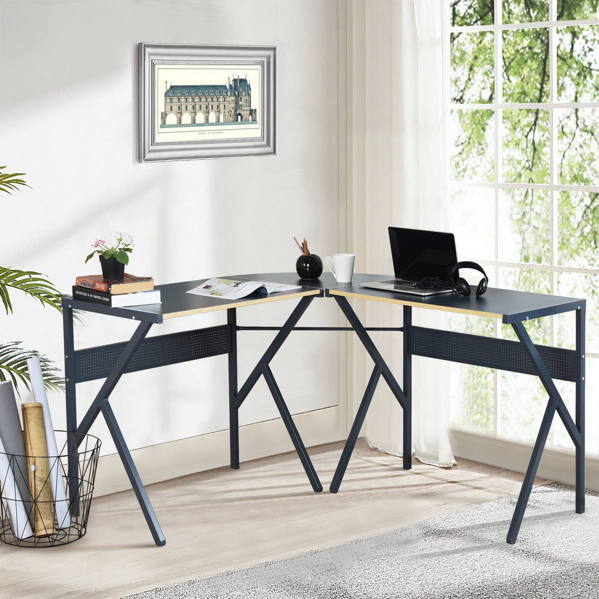 HOMYCASA DESIGN INC - Wholesale Desk Set - Modern L-Shaped Corner Desk2