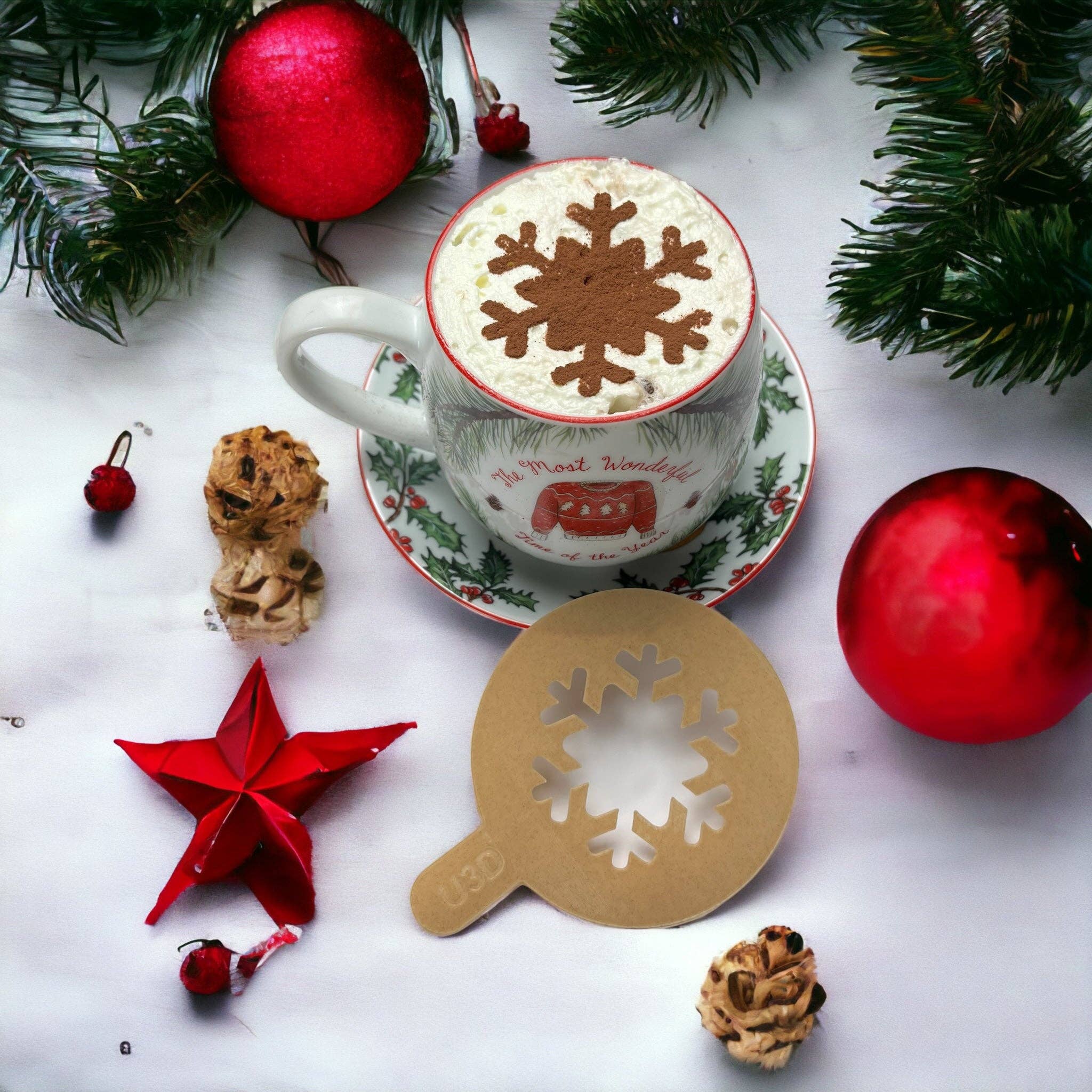 Uniberry 3D - Wholesale Drink Topper - Flake - Stencil