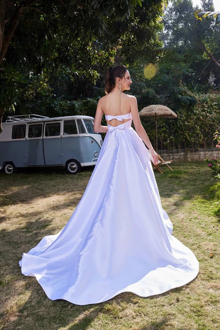 Elegant Ivory Strapless A-Line Wedding Gown JA3002 for wholesale on Faire4