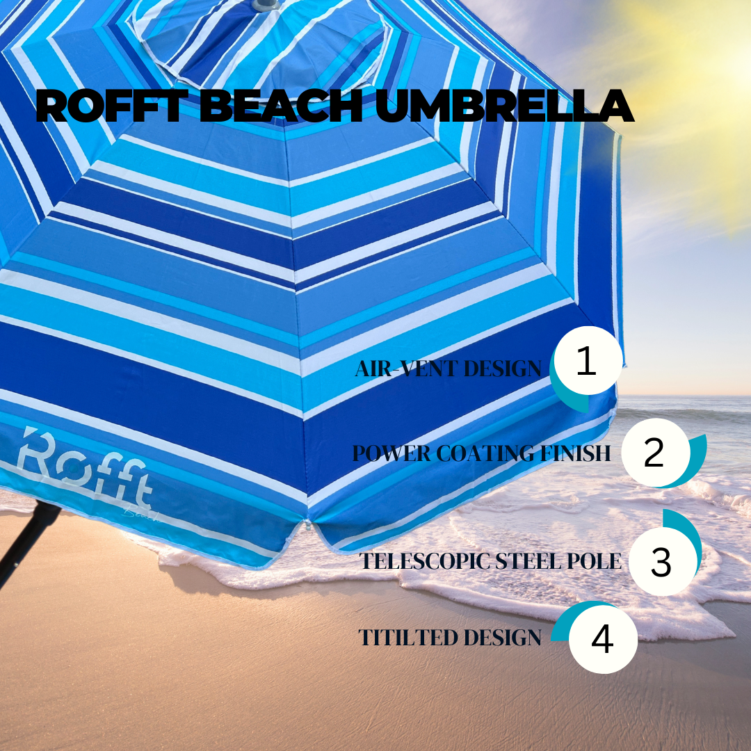 ROFFT USA LLC - Vendita all'ingrosso Ombrellone da spiaggia - Ombrellone da Spiaggia ROFFT 2 m in acciaio e alluminio resistente33