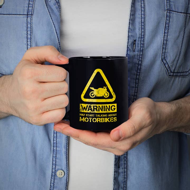 Mug Monster - Vendita all'ingrosso Tazza - Tazza da moto con scritta «Warning May Start Talking about Motorbikes»6