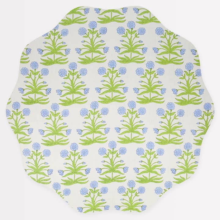 Meri Meri x Molly Mahon Blue Flower Placemat for wholesale by Meri Meri