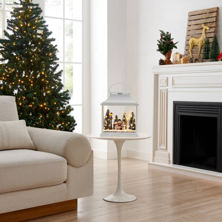 Danya B - Wholesale Christmas decoration - White Christmas Holiday Scene Lighted Lantern Decoration4