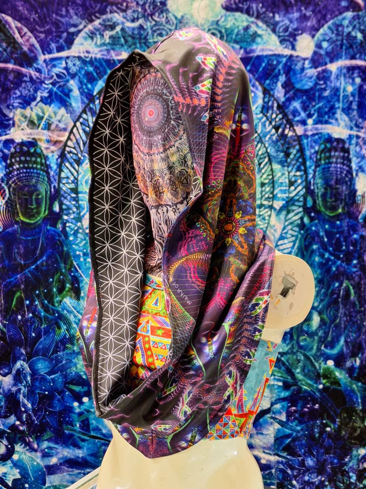 Hakan Hisim - "Prismatic Mandala" / "Flower of Life" - Hood for wholesale by The Headspace