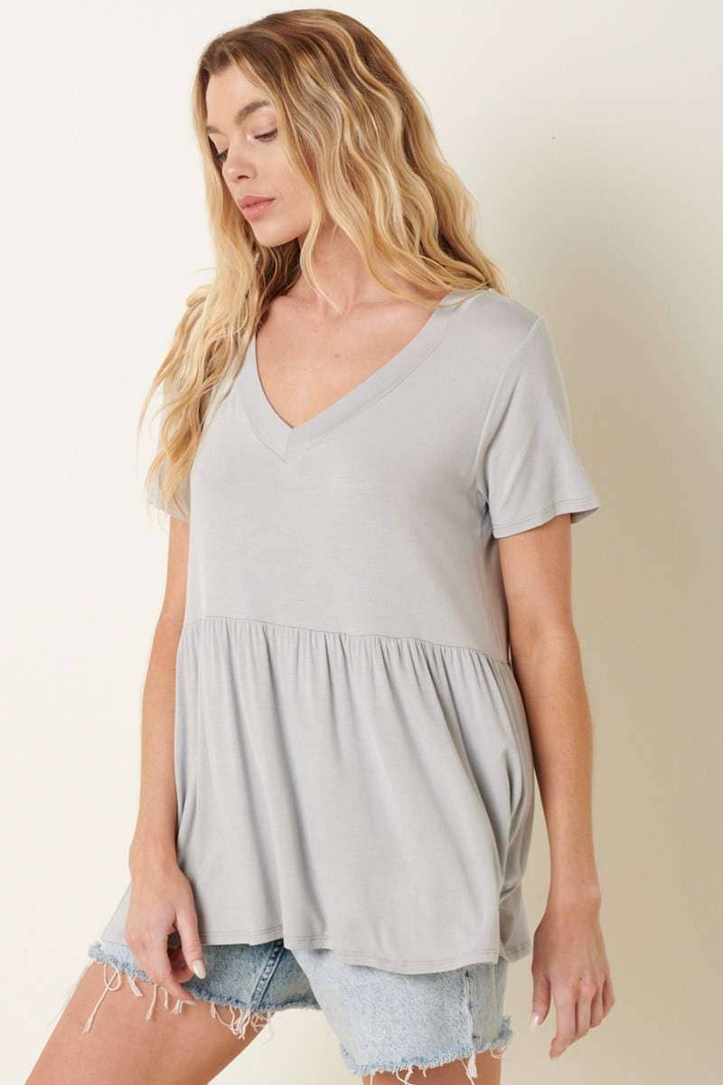 mittoshop - Wholesale Tunic - Women's - BT8128-BAMBOO V-NECK BABYDOLL TOP15