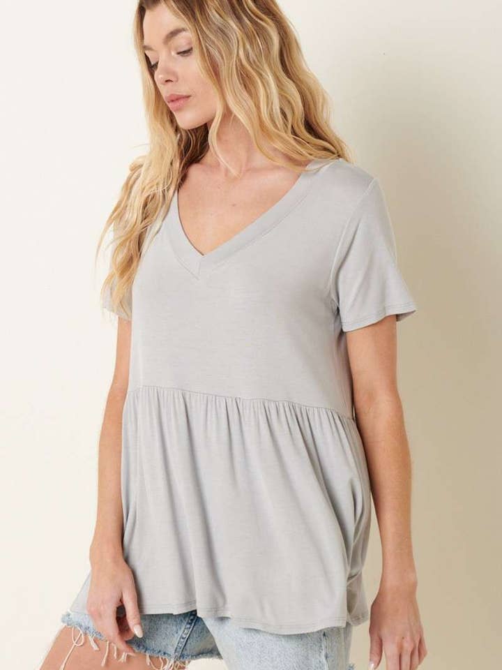 mittoshop - Wholesale Tunic - Women's - BT8128-BAMBOO V-NECK BABYDOLL TOP15