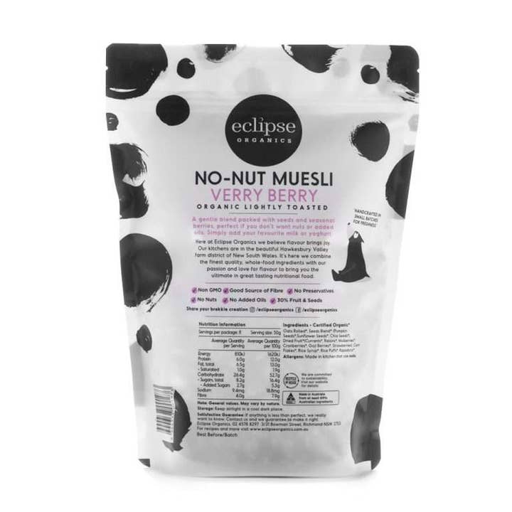 Eclipse Organics - Wholesale Breakfast cereal - Organic Toasted Muesli - Verry Berry No-Nut1