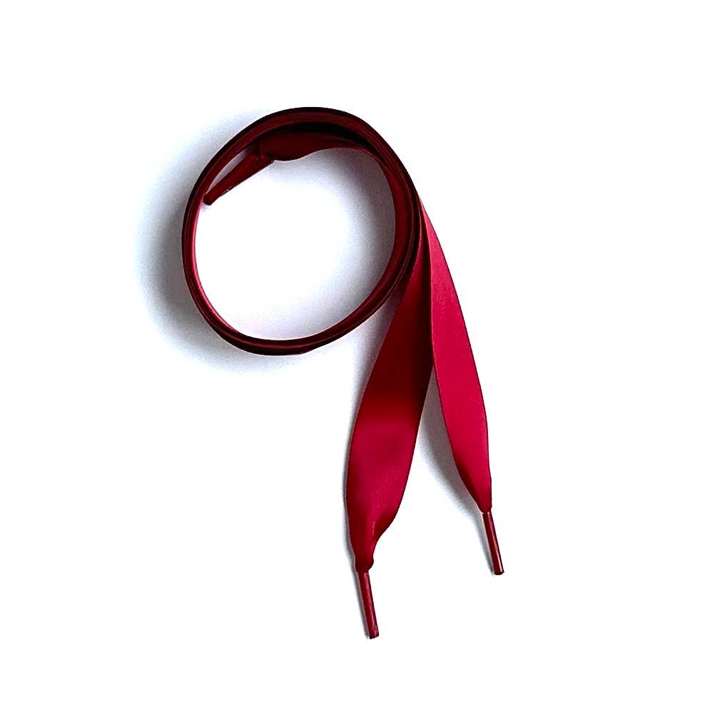 iconic mi - Wholesale Shoelaces - Unisex - Burgundy Satin Ribbon Laces      1