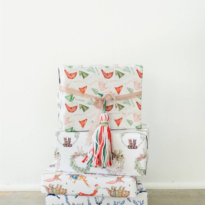 Lana's Shop - Wholesale Wrapping Paper Roll - Holiday Wreath Gift Wrap Roll12