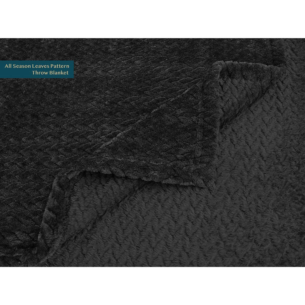 Pavilia – Manta para sofá por atacado – Cobertor de fleece texturizado com estampa de folhas103