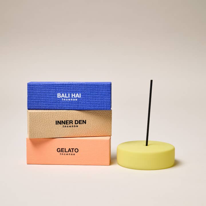 Gentle Habits - Wholesale Incense holder - Frosted Glass Holder Large - Lime2