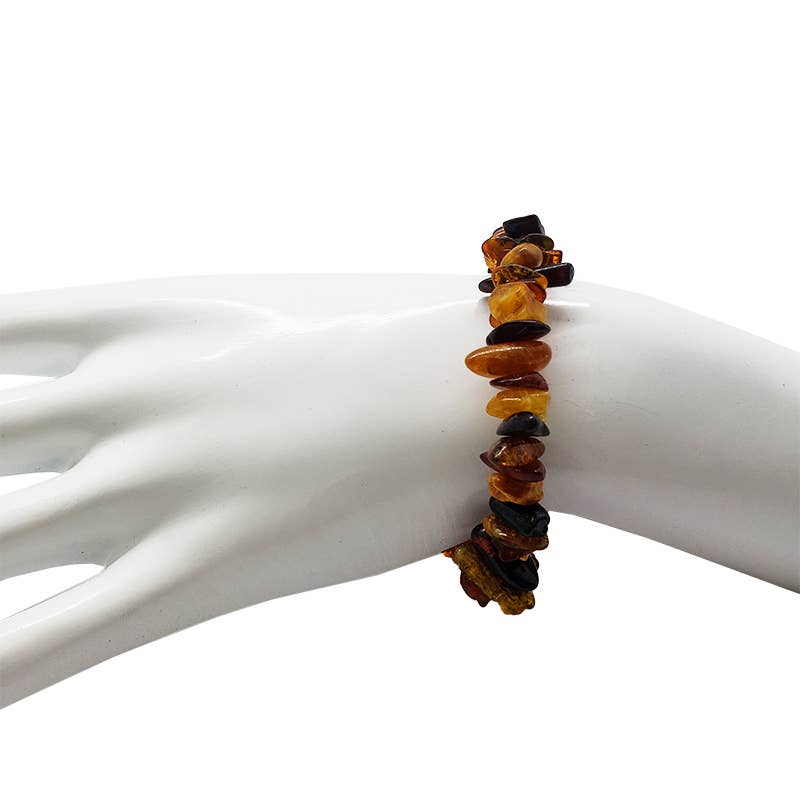 Amberman – Großhandel Perlenarmband – Mehrfarbiges Rohbernstein-Stretcharmband2