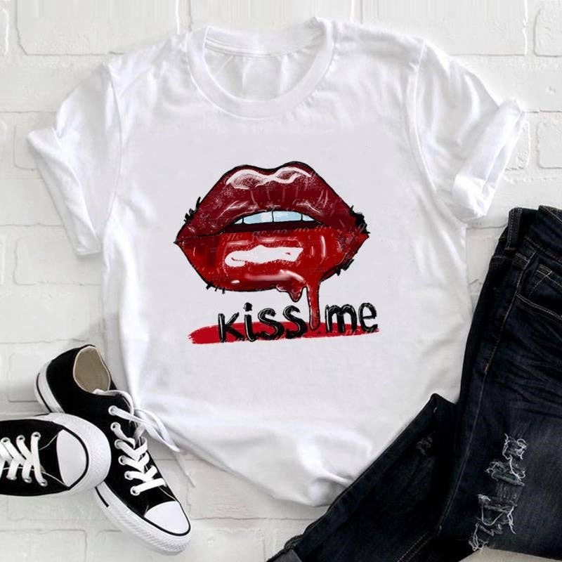 FurDecoration - Wholesale Screen Printed T-Shirt - Women's - Casual Loose-Fit Round Neck Printed T-Shirt8