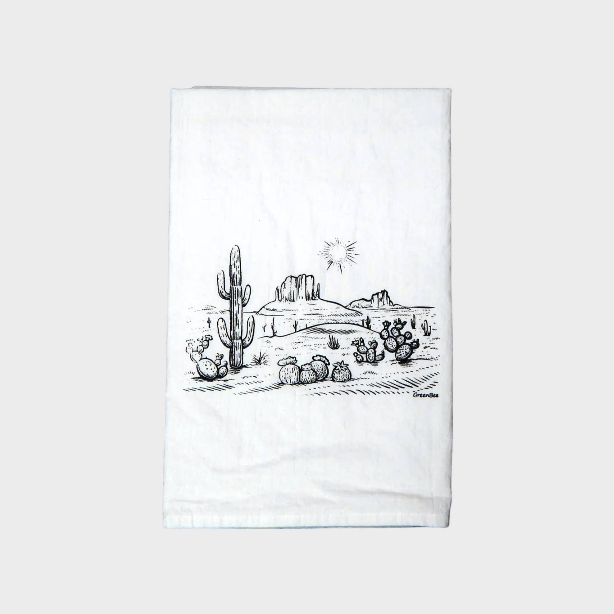 Green Bee Tea Towels - Wholesale Tea Towel - Cactus Desert Kitchen Towel | Tea Towels | Arizona Towel0