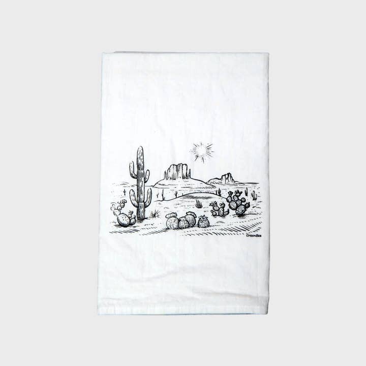 Green Bee Tea Towels - Wholesale Tea Towel - Cactus Desert Kitchen Towel | Tea Towels | Arizona Towel