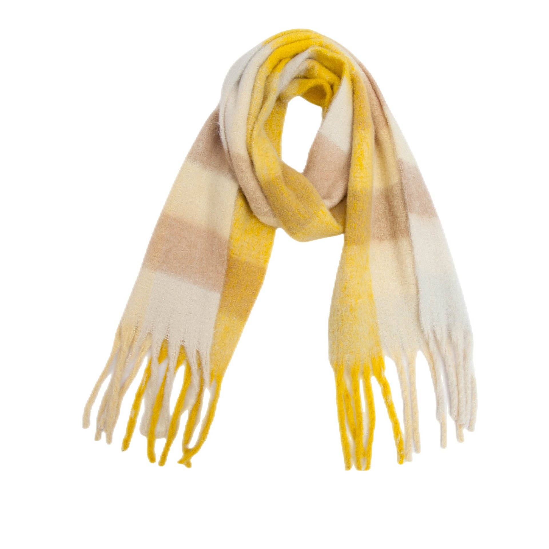 Dipped Shop - Wholesale Scarf - Women's - Coloful Plaid Tassel Scarves DPKS101232