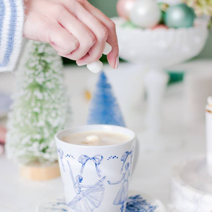 Simply Jessica Marie - Wholesale Coffee Mug - Blue and White Ballerinas Watercolor Latte Mug5