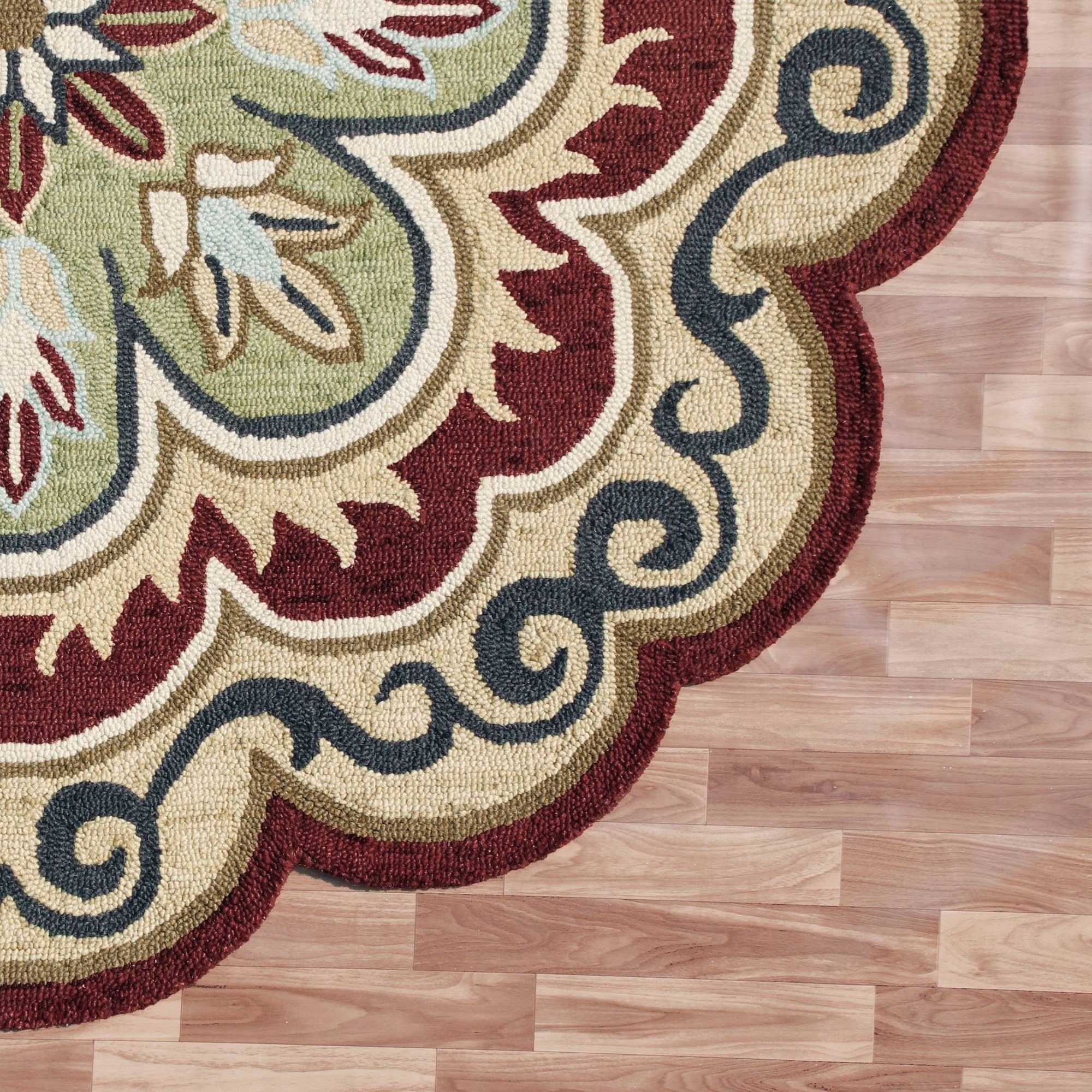 LR Home - Wholesale Area Rug - Nia Classic Scalloped Edge Hand-Tufted Wool Indoor Area Rug45