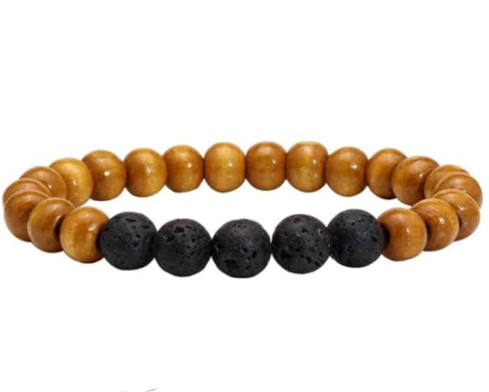 Fuze Body - Wholesale Aromatherapy Bracelet - Lava Stone Essential Oil Bracelet - Wood Beads 5