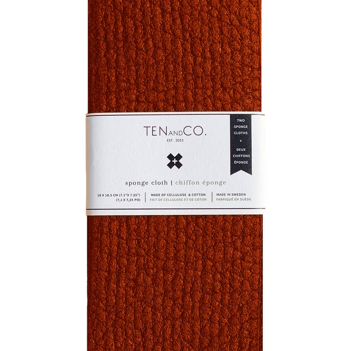 Rust Solid Sponge Cloth | 2 Pack for wholesale by Ten and Co.