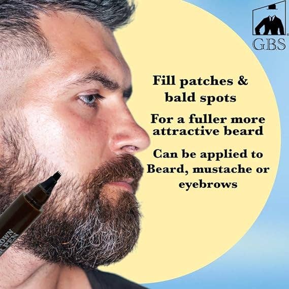 GENTS FINE GROOMING PRODUCTS – Engroshandel Skægstyling – Beard Filler Pen 4 Tip + Skægbørste (Sort eller Brun)