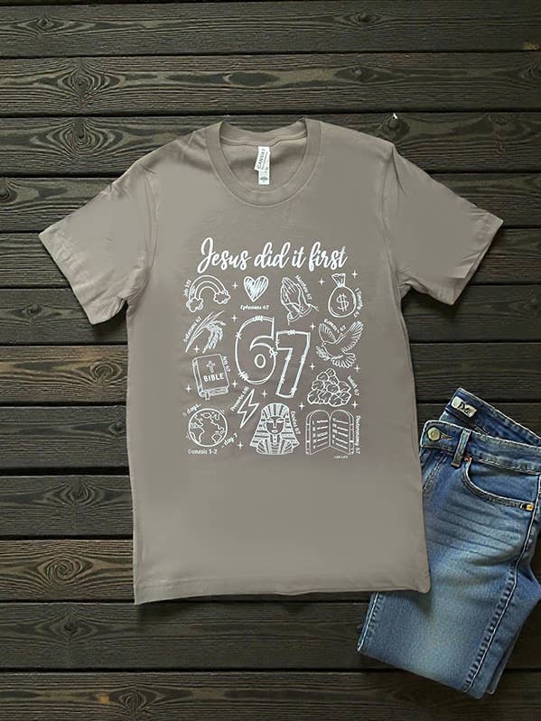 BC DTF JESUS FEZ PRIMEIRO CAMISOLAS, T-SHIRTS, T-SHIRTS por atacado de L&B Life