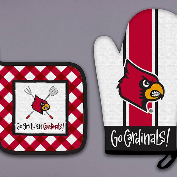 U OF L MITT POT Holder SET for wholesale by MAGNOLIA LANE