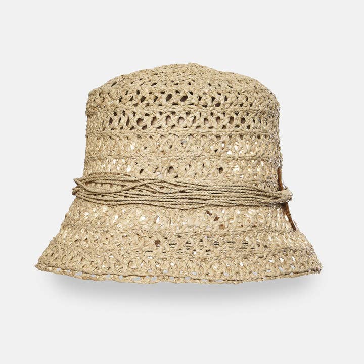 SANS-ARCIDET PARIS - Vendita all'ingrosso Cappello da pescatore - Donna - Cappello a secchiello Arlette SS24 in rafia intrecciata naturale9