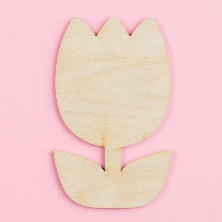 Factory Direct Craft - Wholesale Cutouts - Unfinished Wood Tulip Flower Cutout