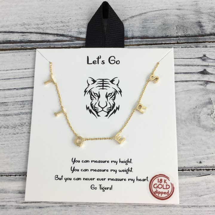 Collana pendente con scritta Dainty Tigers in oro per la vendita all'ingrosso da parte di SongLily