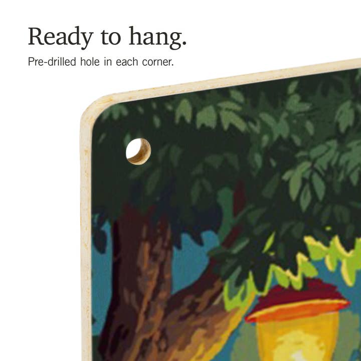 Lantern Press - Wholesale Wood Wall Art - WOOD SIGN ART Yukon, Pack Life, Dogs Around Campfire4