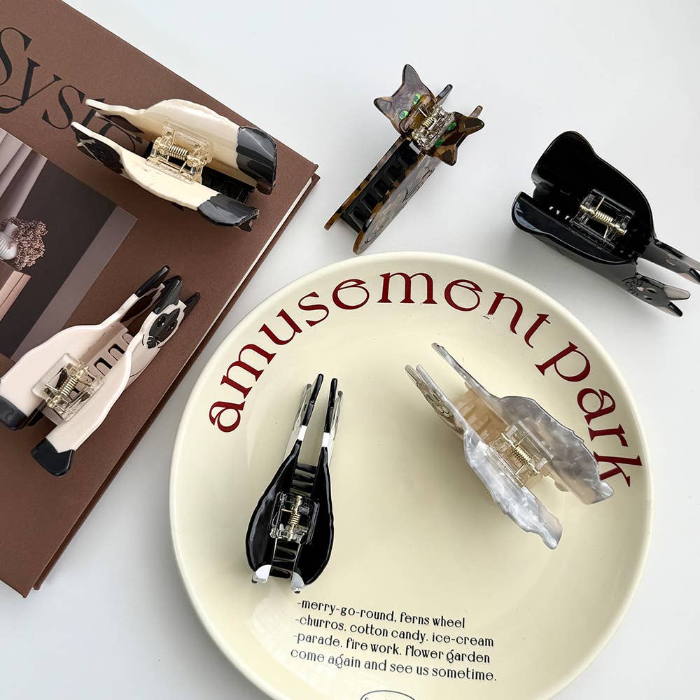 SoapElenGlen - Wholesale Hair Clip - Women's - Playful Cat Hair Clip, Animal Acetate Hair Claw9