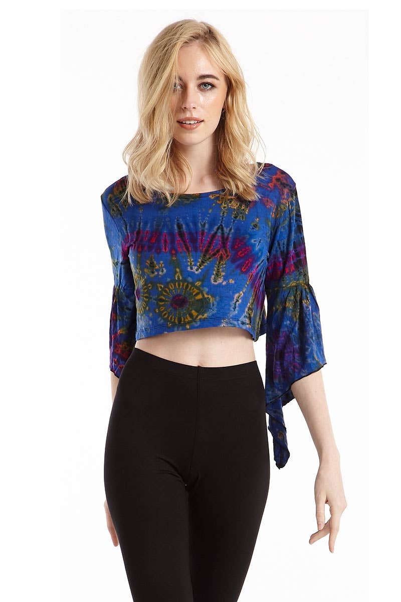 Kathmandu Imports - Wholesale Blouse - Women's - Tie-Dye Crop Tops (TH-1214)0