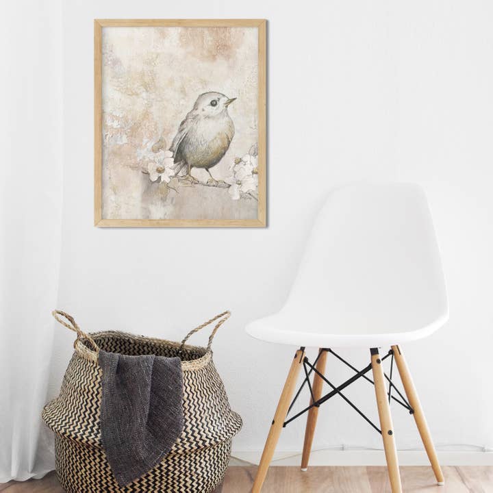 Bird Song Art Print - Ornithology Drawing Transitional Decor for wholesale by Jennifer Lorton Art