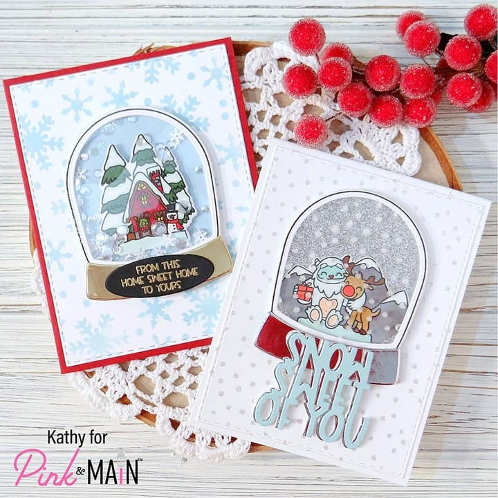 Pink and Main - Wholesale Rubber/decorative stamp - Empty Snow Globe3