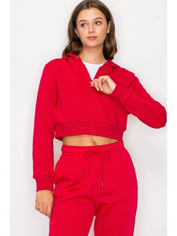 Vanilla Monkey - Wholesale Hoodie - Women's - Cropped Fleece Zip Up Hoodie12