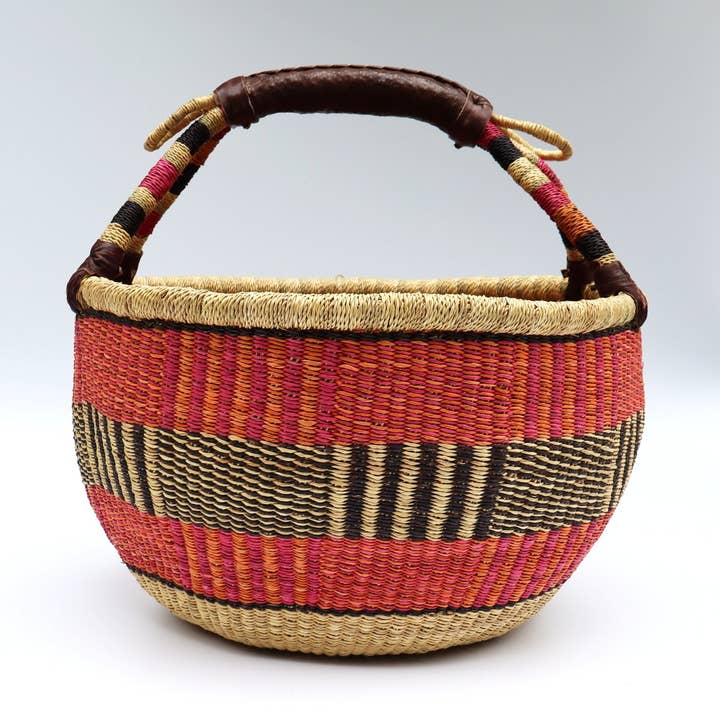 Large Round Bolga Basket for wholesale by The Bam's Art Shop