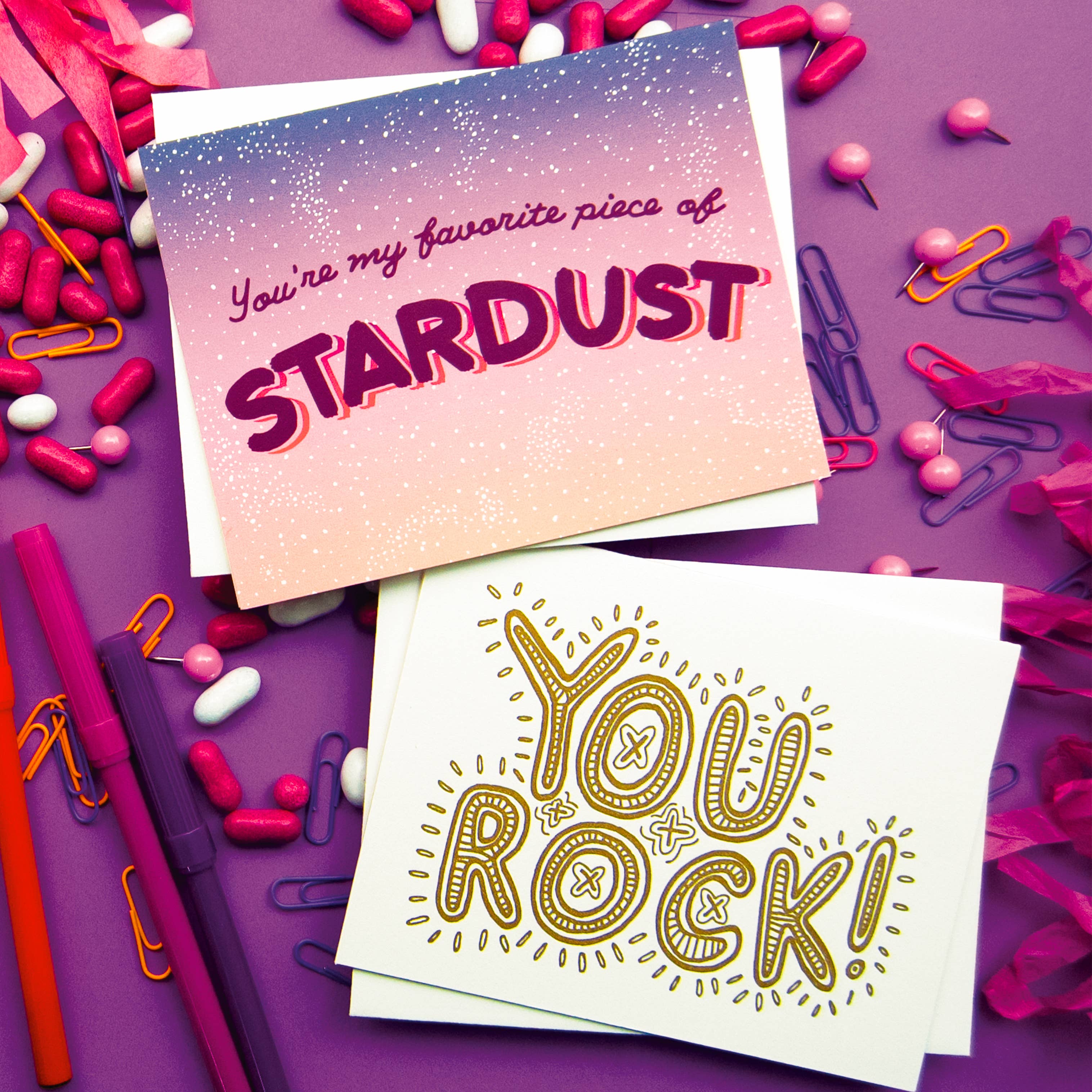 Cat Snapp Studio - Wholesale Everyday Greeting Card - You Rock! Letterpress Greeting Card1