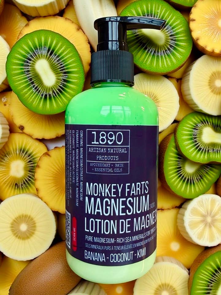 Monkey Farts "Magnesium Lotion" for wholesale by 1890 Natural Bath Co