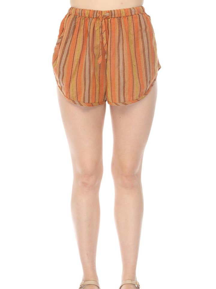 Stripe Binding Cotton Shorts for wholesale by Lakhays Collection Inc.