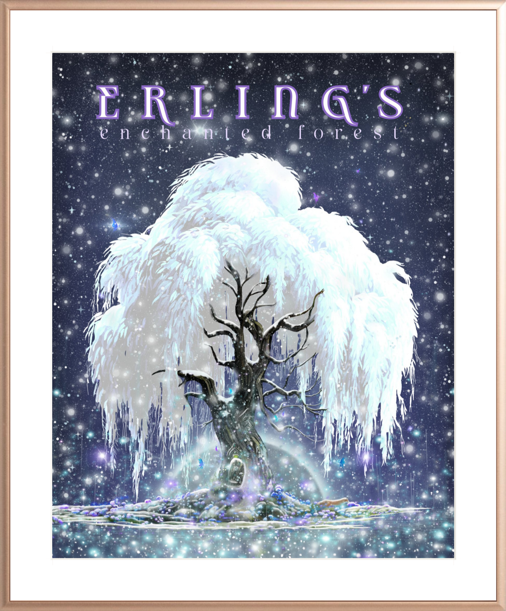 Erling's Enchanted Forest – Großhandel Wanddeko - Kind & Baby – Erlings verzauberter Wald - WINTER gerahmter Druck10