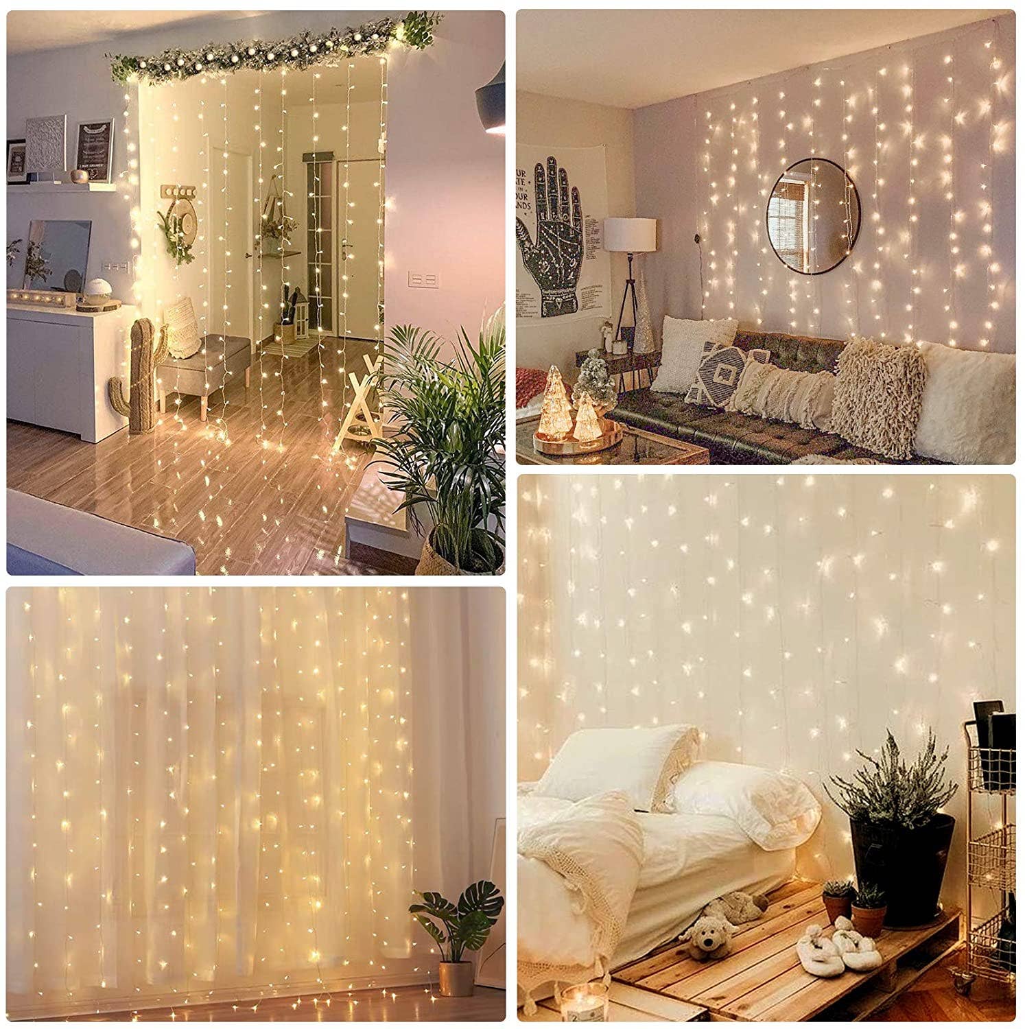YI LIGHTING LLC - Wholesale String Lights - 6.6ft x 9.8ft LED Curtain String Light 300-LED with Remote5