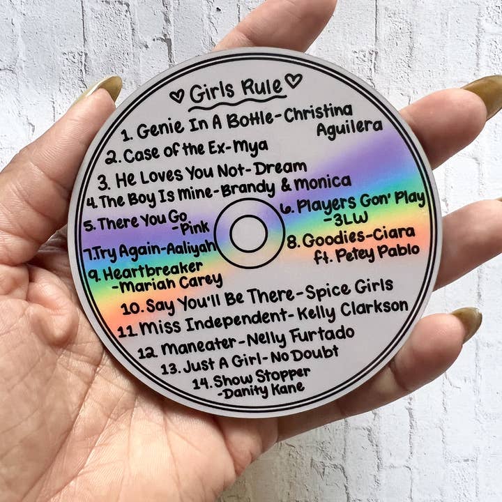 Girls Rule CD Coaster - Nostalgic Mixtape Cork Back Coasters for wholesale by Siyo Boutique