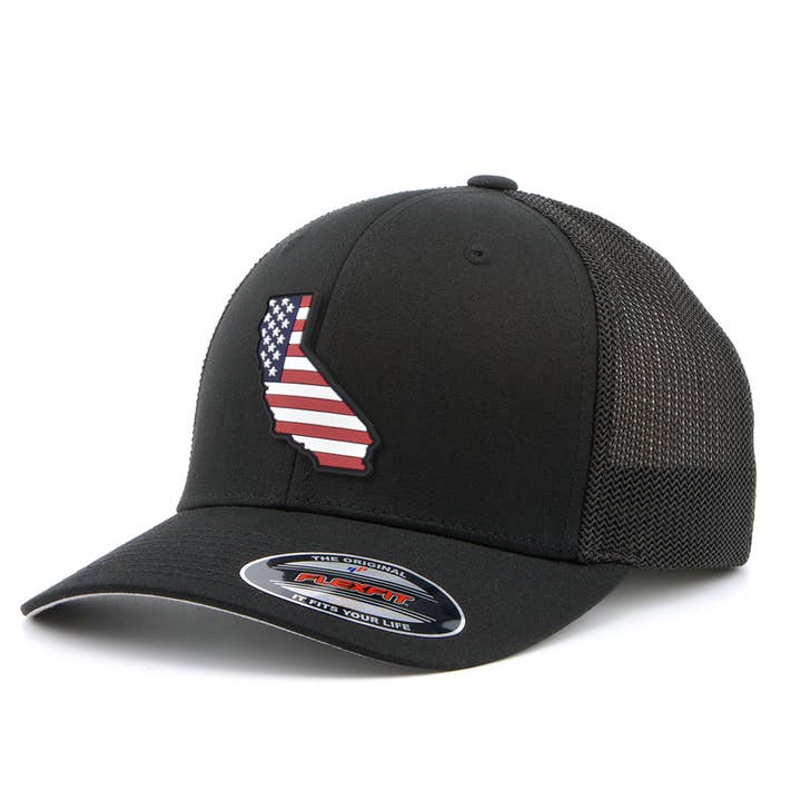 Americana California Glory Curved Flexfit Fitted Trucker for wholesale by Griwolfe