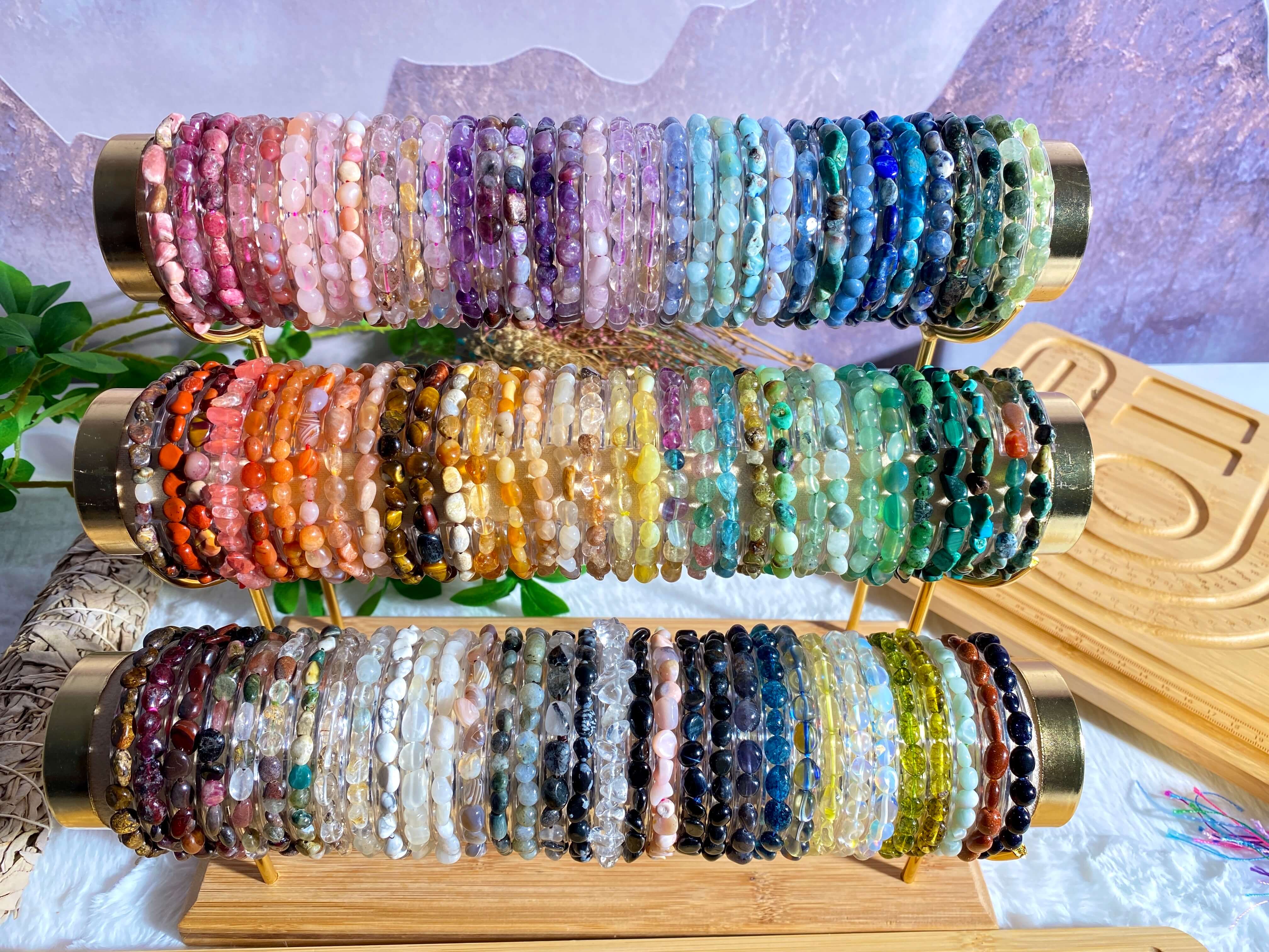 YYDIYcrystal - Wholesale Beaded Bracelet - 2PCs tumbled bracelet Crystal bracelet2
