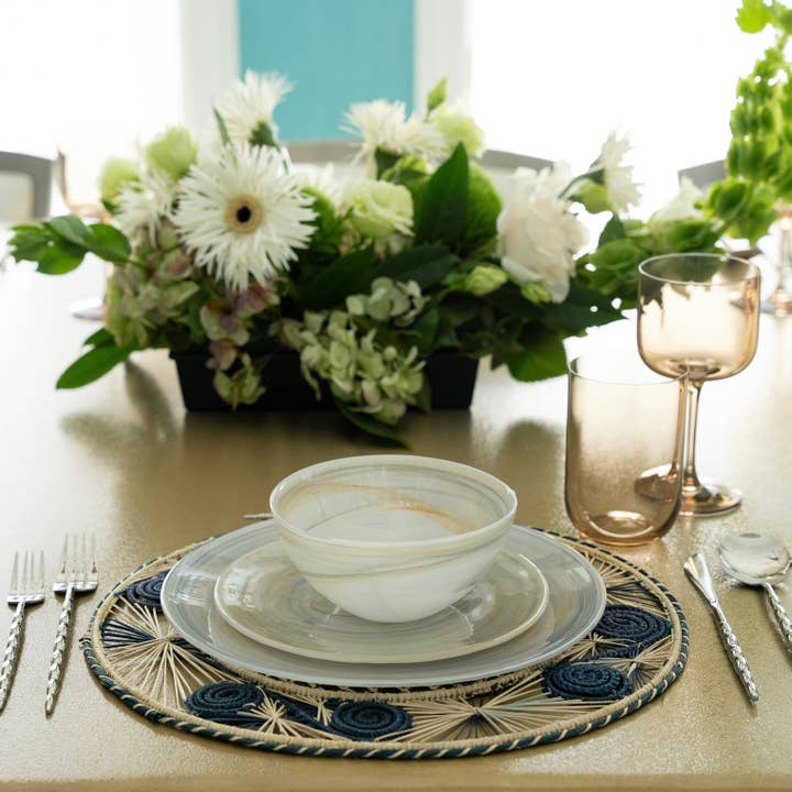 Lainy Home - Vente Service à vaisselle - Pack de 4 vaisselles Tropez Alabaster Taupe7