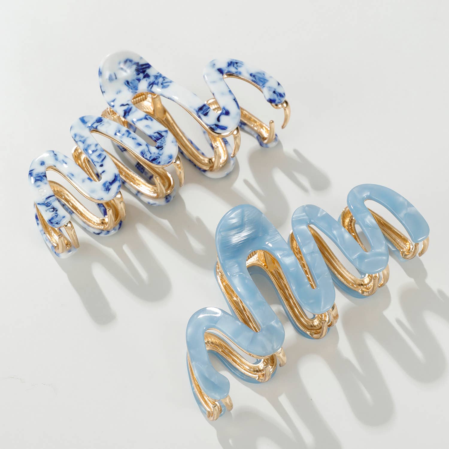 Assorted Willow Coastal Squiggle Metal Claw Clip - Large for wholesale on Faire1